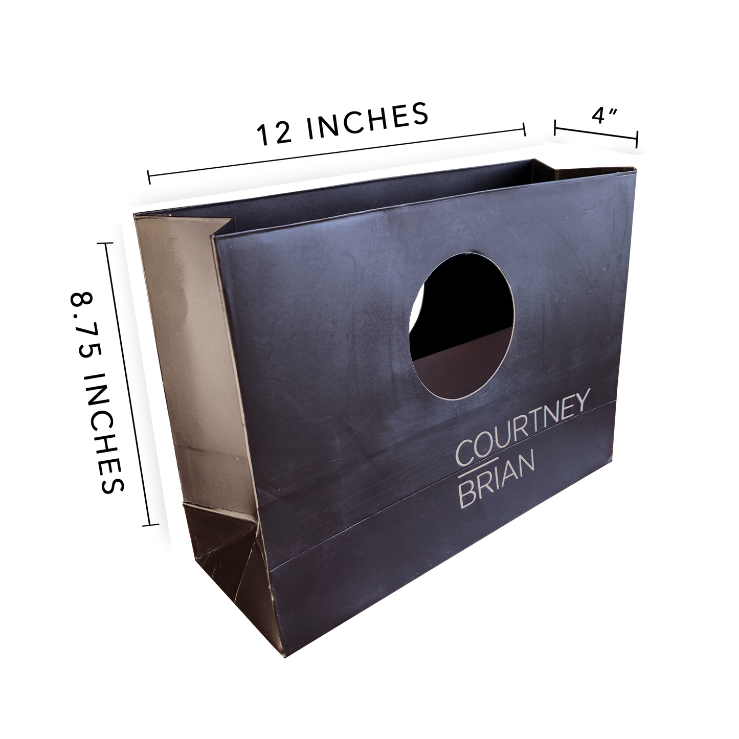 MEDIUM DIE CUT HANDLE BRANDED PAPER BAG | 100 PIECES