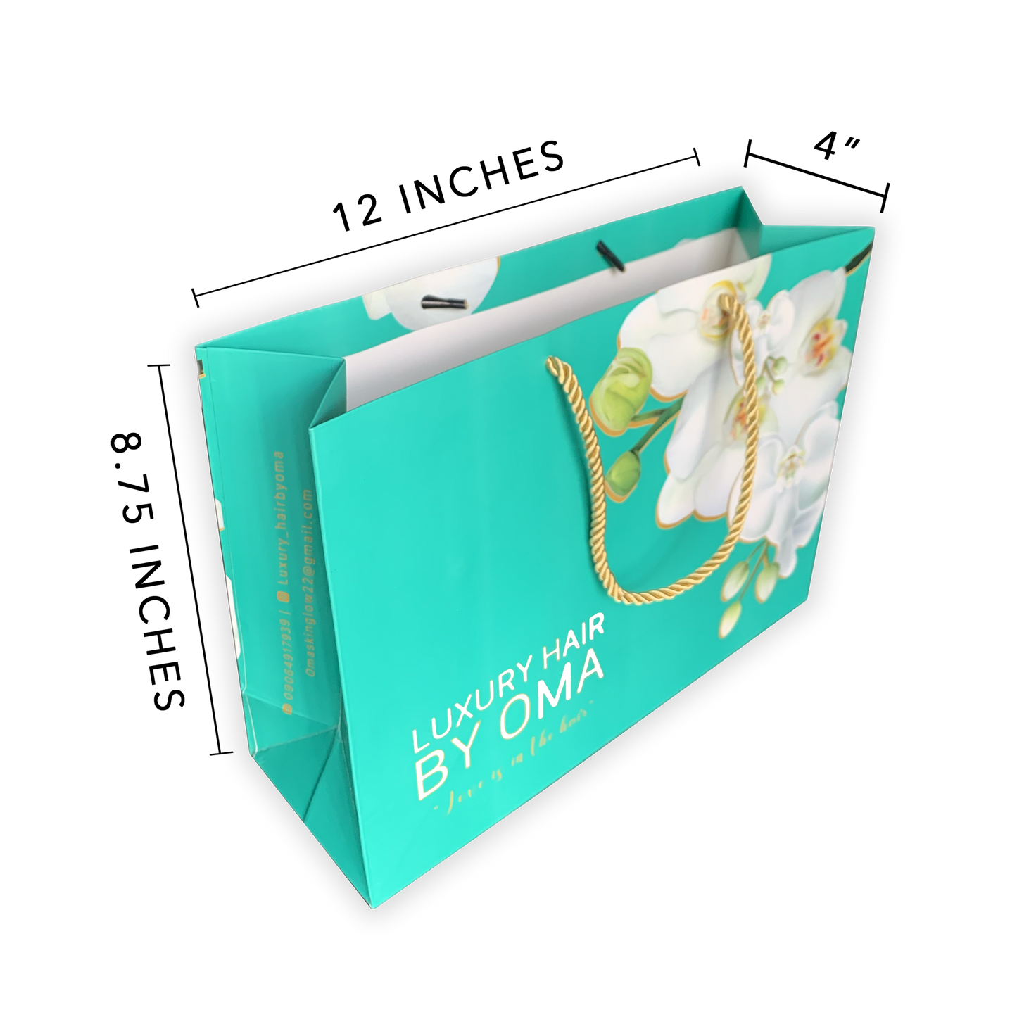 MEDIUM CUSTOM BRANDED PAPER BAG | 100 PIECES