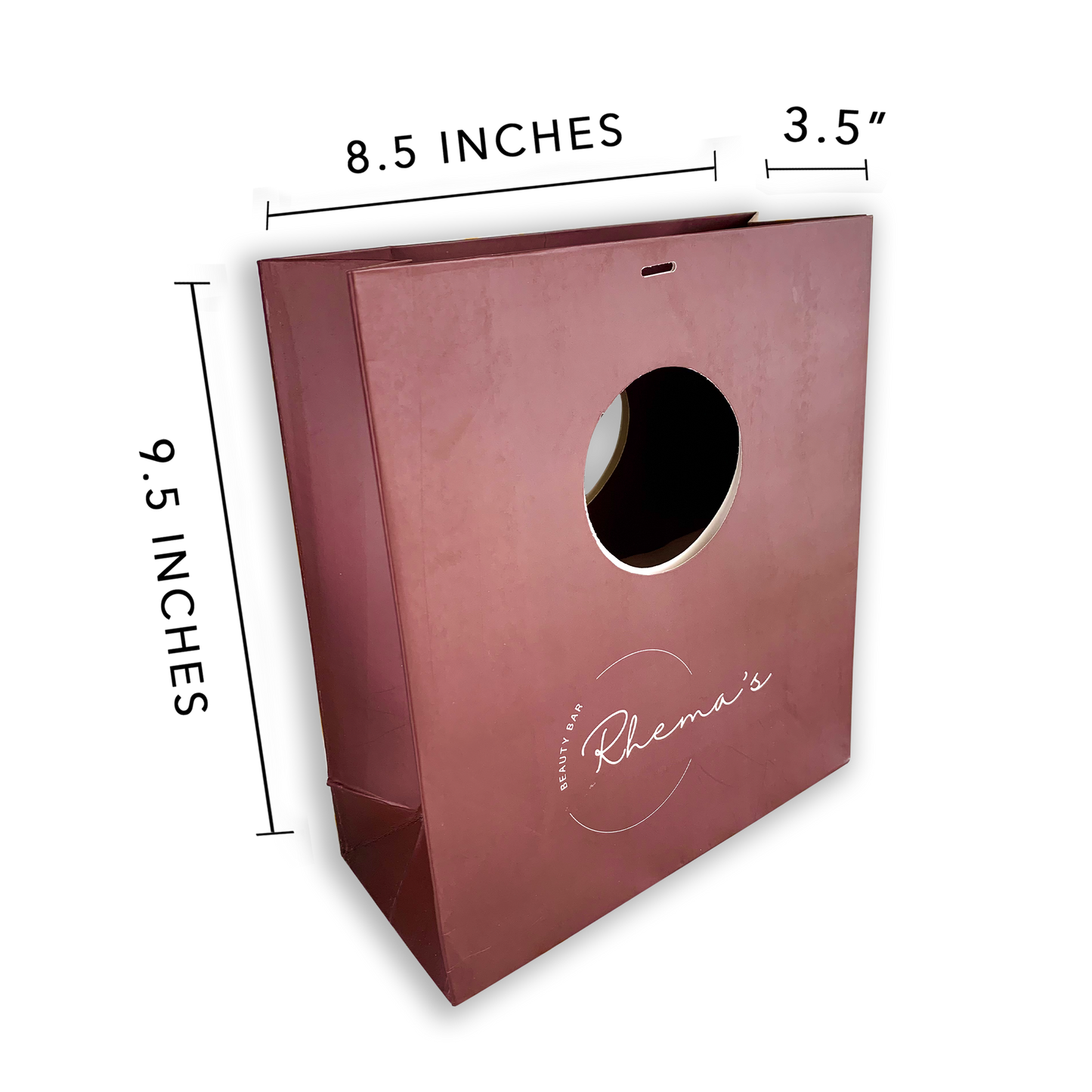 SMALL TALL DIE CUT HANDLE BRANDED PAPER BAG | 100 PIECES