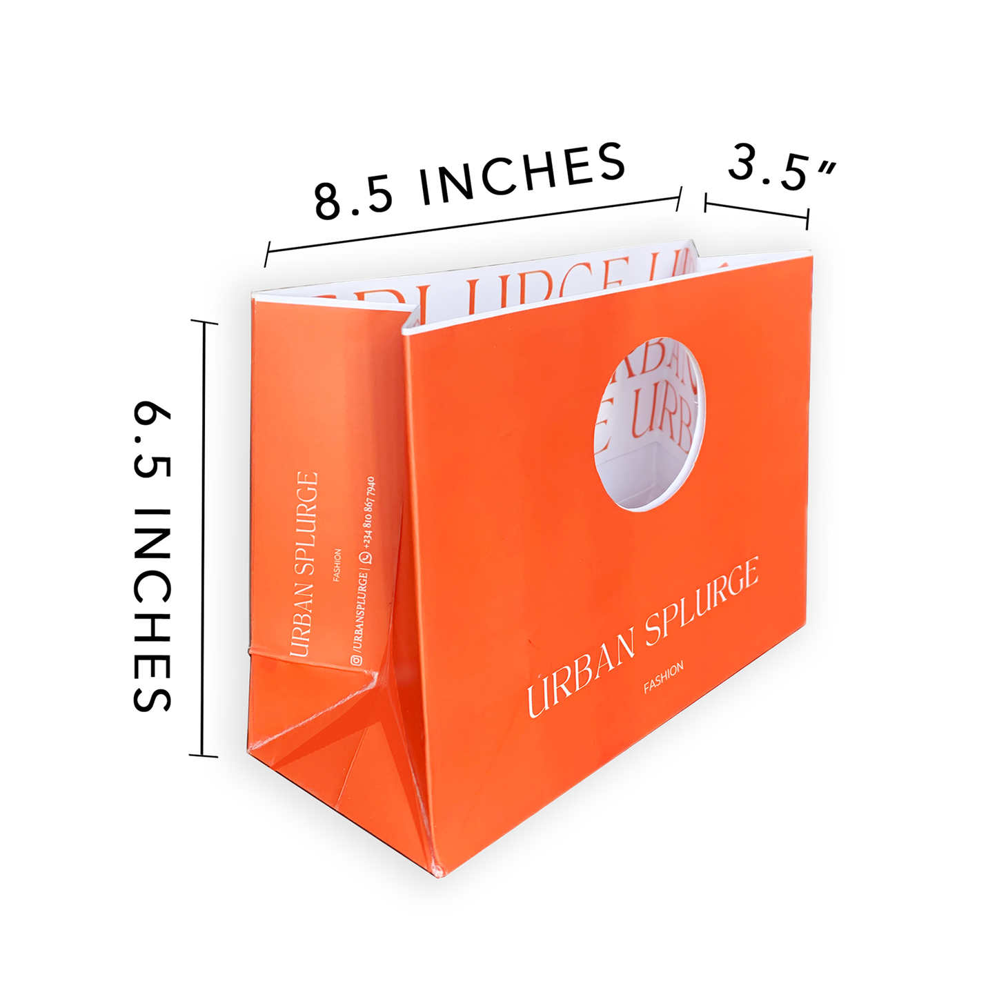 SMALL DIE CUT HANDLE CUSTOM BRANDED PAPER BAG | 100 PIECES