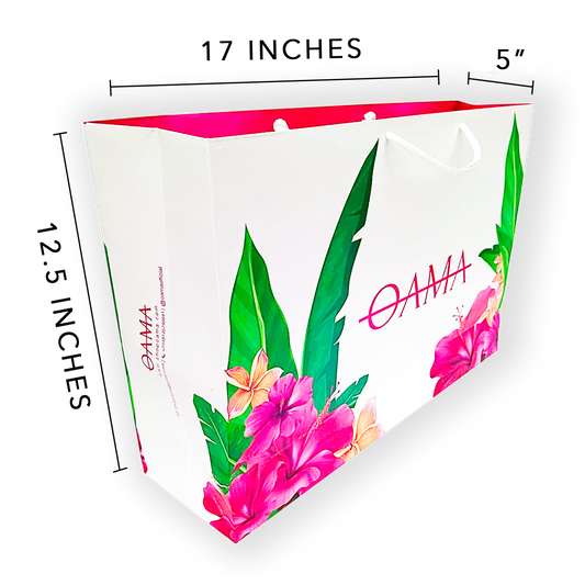 LARGE CUSTOM BRANDED PAPER GIFT BAG (17" BY 12.5" BY 5")